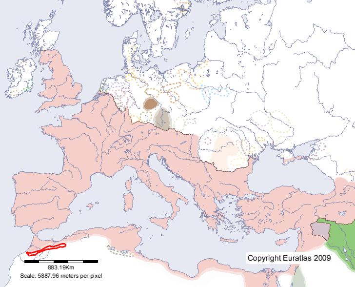 Map of Gaetuli in year 100