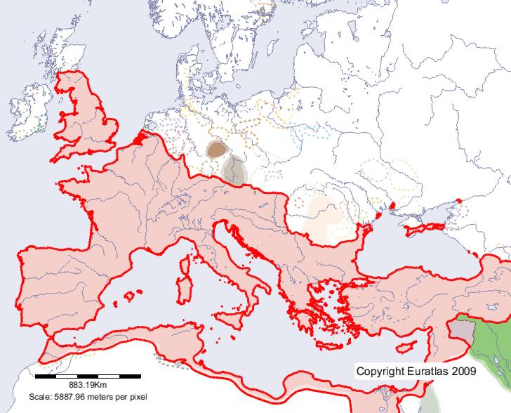 Karte von Roma im Jahre 100