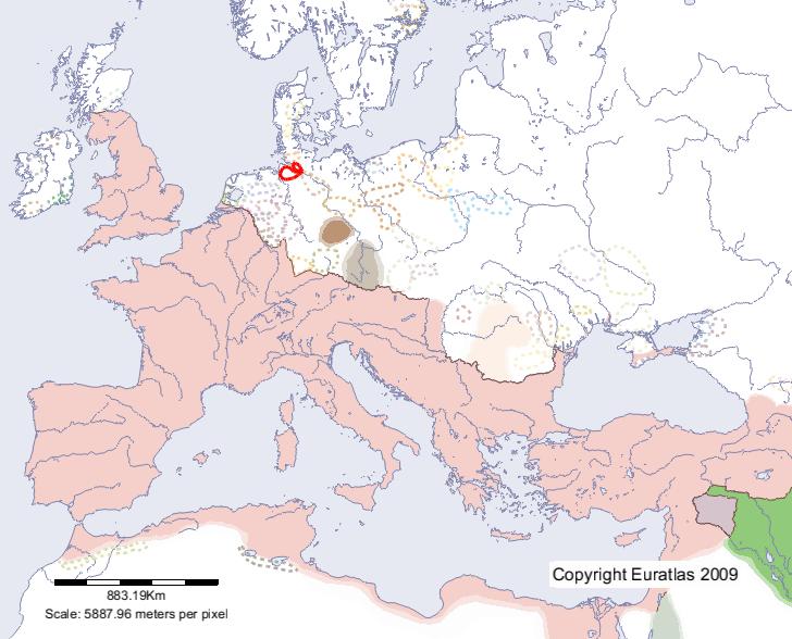 Map of Saxones in year 100