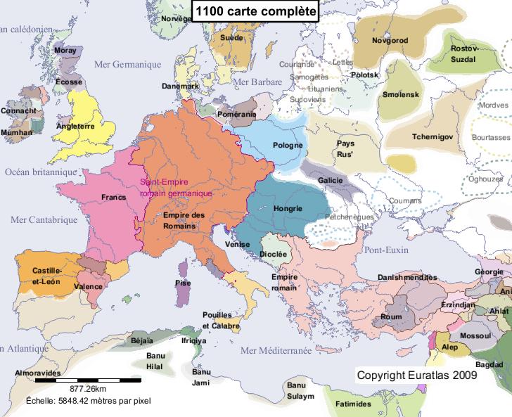 Euratlas Periodis Web Carte De Leurope En 1100