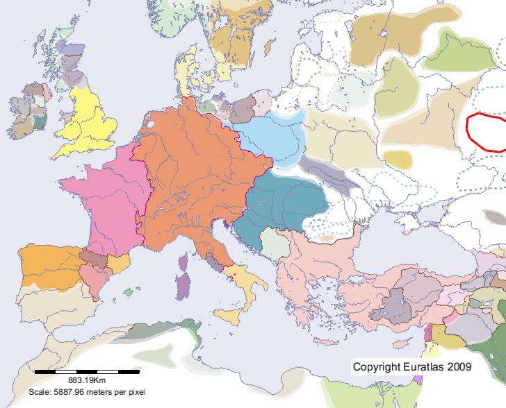 Karte von Burtassen im Jahre 1100