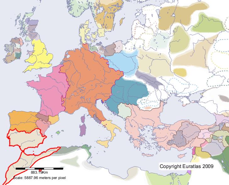 Karte von Almoraviden im Jahre 1100