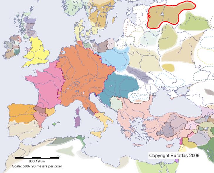 Karte von Nowgorod im Jahre 1100