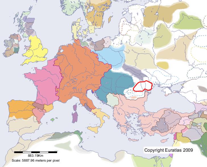 Carte de Petchenègues en l'an 1100