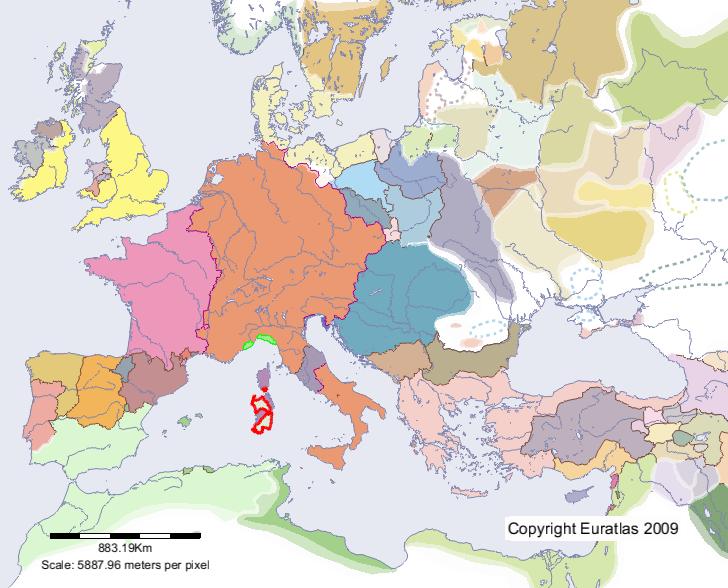 Map of Genoa in year 1200