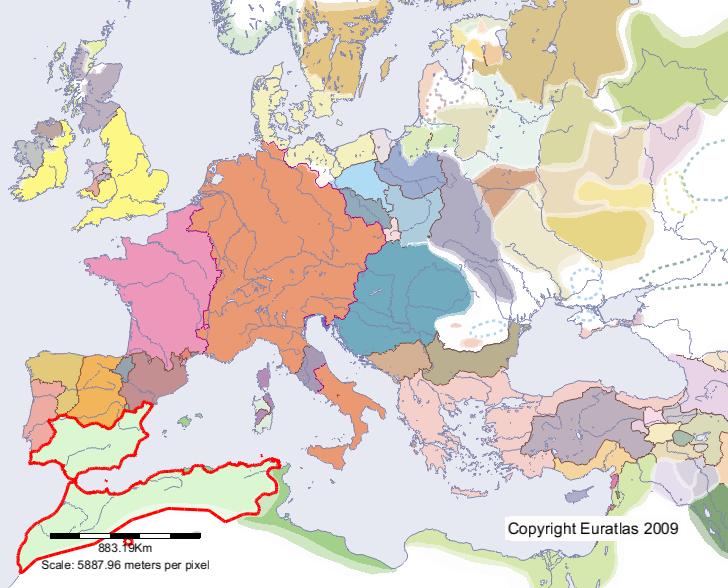 Map of Almohads in year 1200