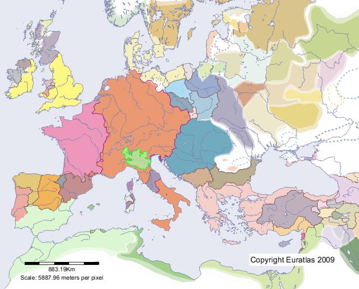 Karte von Lombardenbund im Jahre 1200