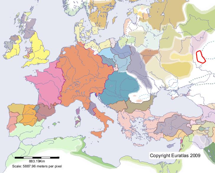 Map of Burtas in year 1200