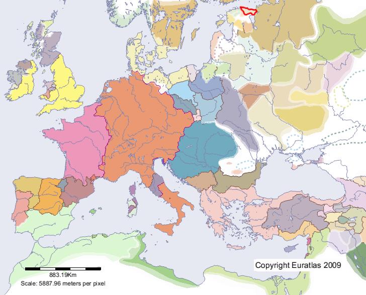 Map of Vironia in year 1200