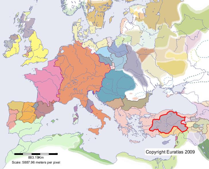 Map of Rûm in year 1200