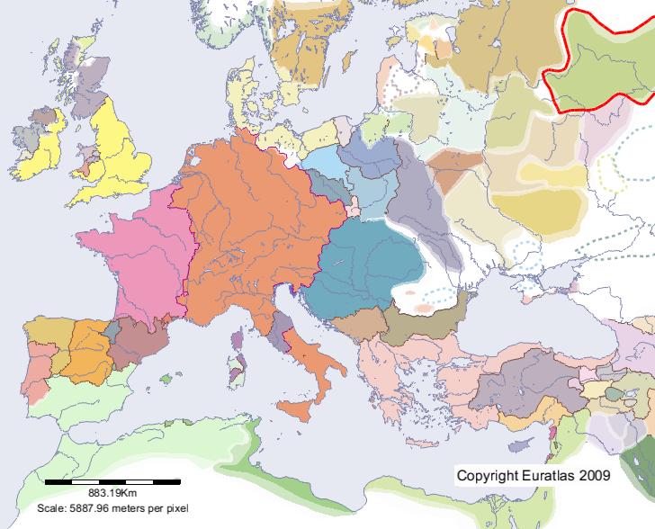 Carte de Vladimir-Souzdal en l'an 1200