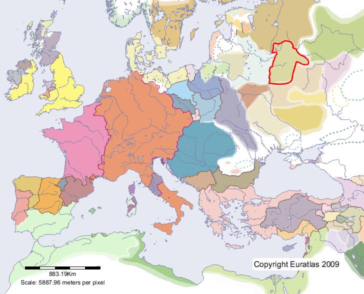 Carte de Smolensk en l'an 1200