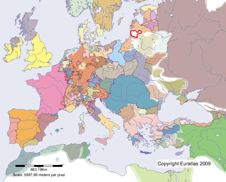 Karte von Semgallen im Jahre 1300