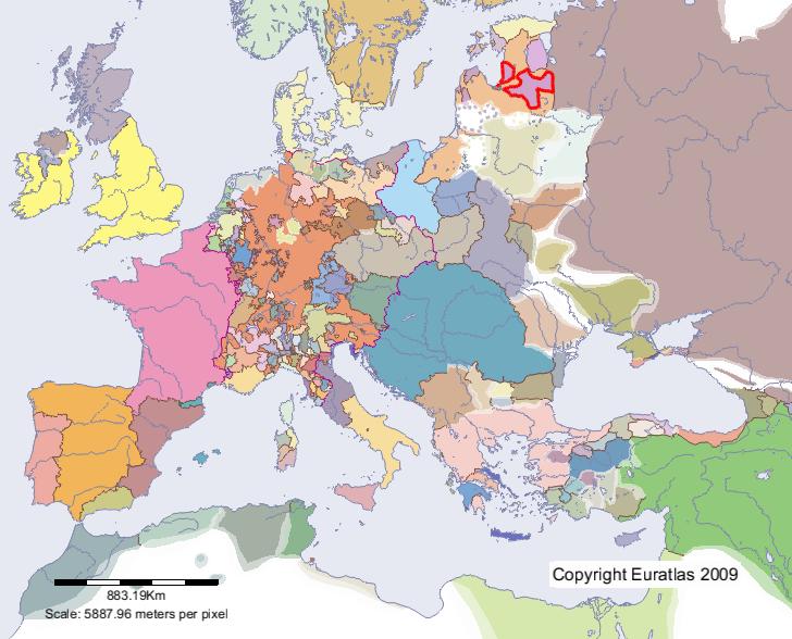 Karte von Rīga im Jahre 1300