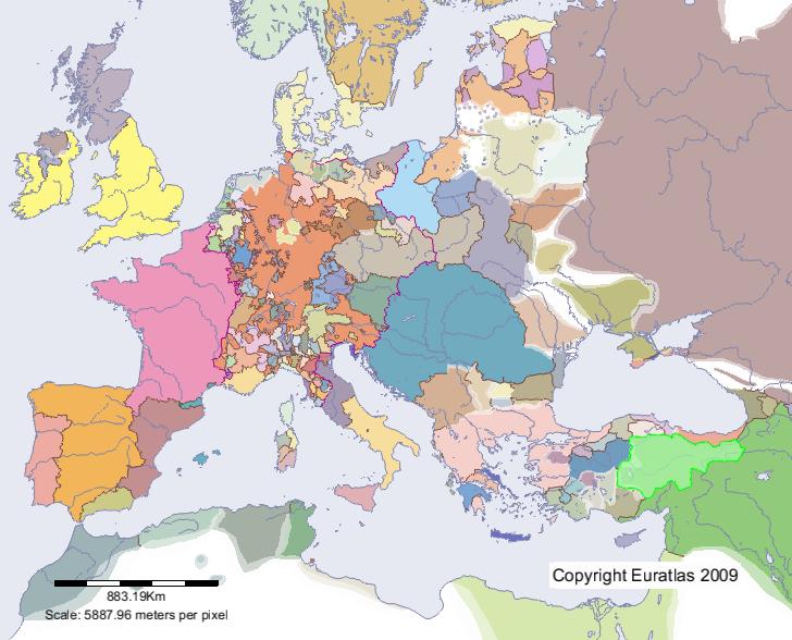 Karte von Rûm im Jahre 1300