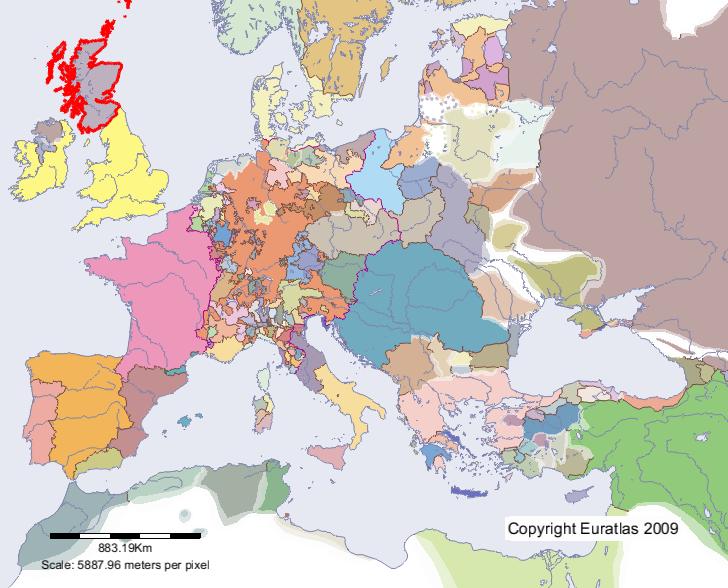 Karte von Schottland im Jahre 1300