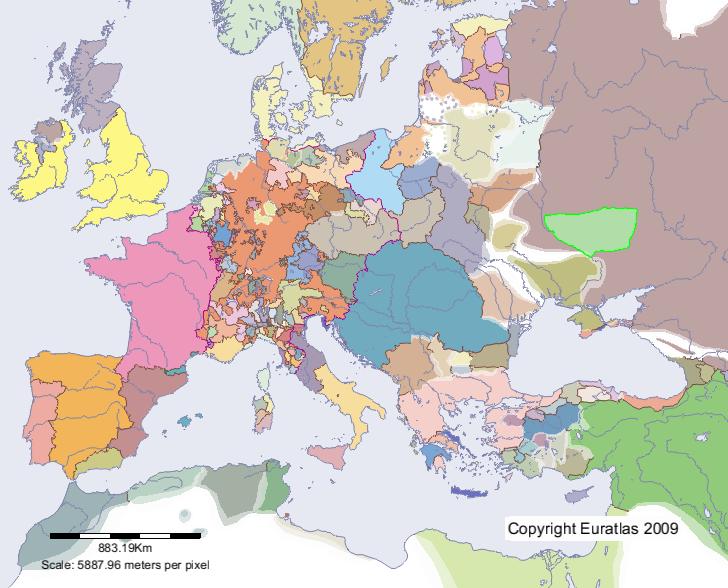 Karte von Pereslawl-Rus im Jahre 1300