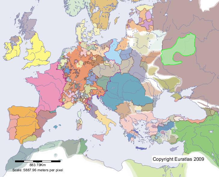 Karte von Tschernigow im Jahre 1300