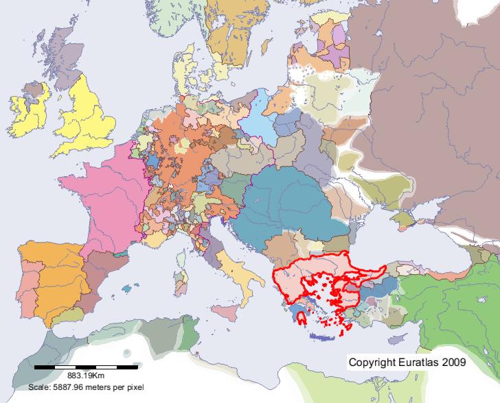 Karte von Römisches Reich im Jahre 1300