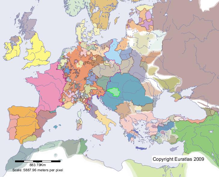 Karte von Transdanubien im Jahre 1300