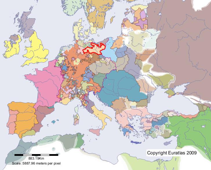 Karte von Brandenburg im Jahre 1300