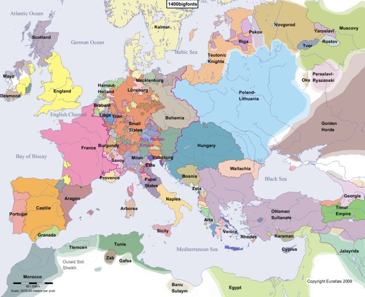 map of europe in 1400 Euratlas Periodis Web Map Of Europe In Year 1400 map of europe in 1400