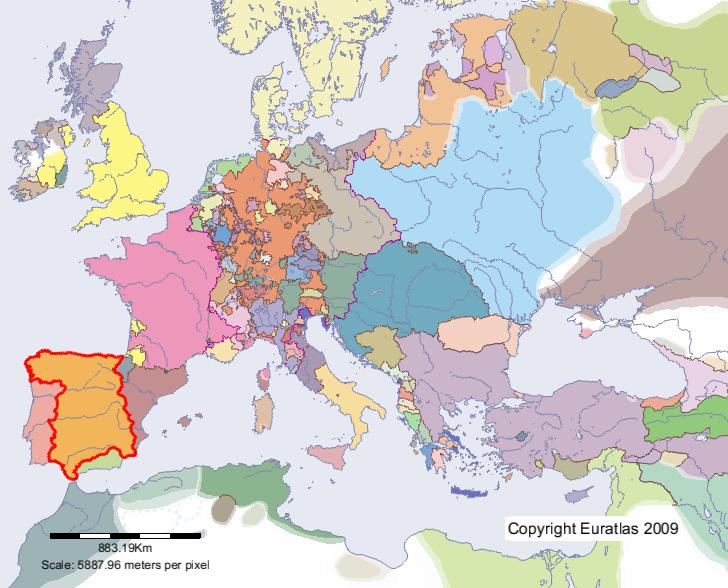 Carte de Castille en l'an 1400