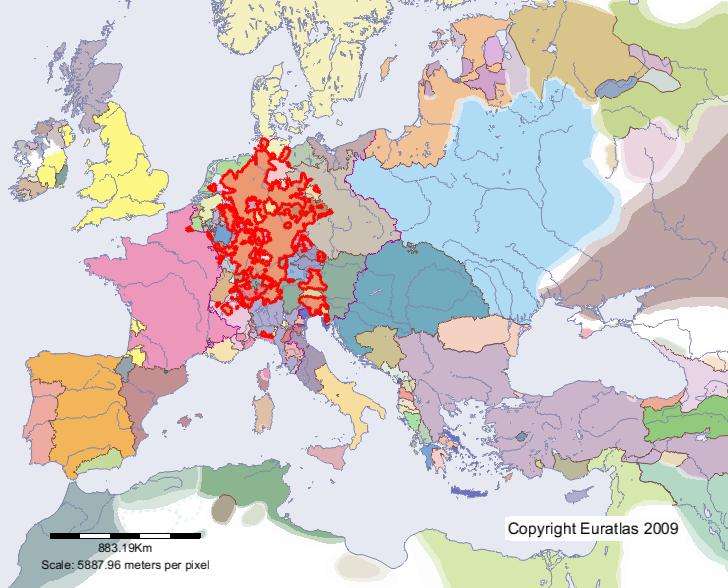 Carte de Petits États en l'an 1400