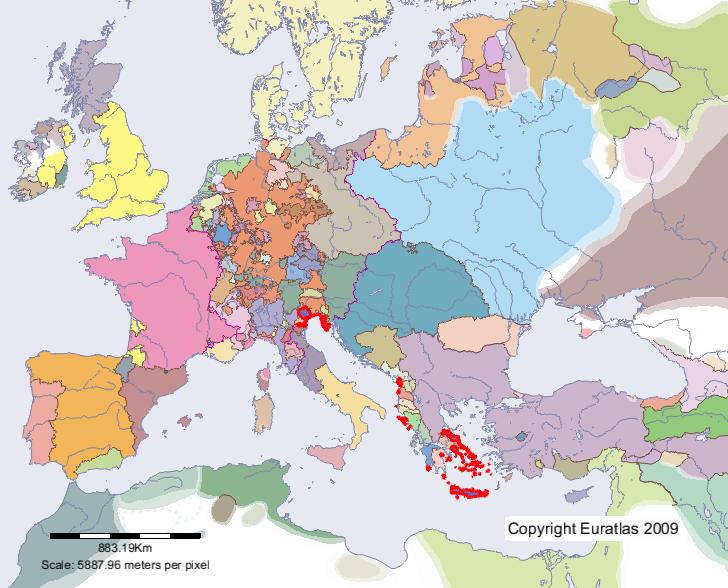 Carte de Venise en l'an 1400