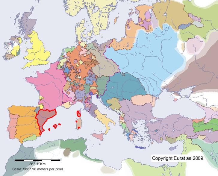 Carte de Aragon en l'an 1400