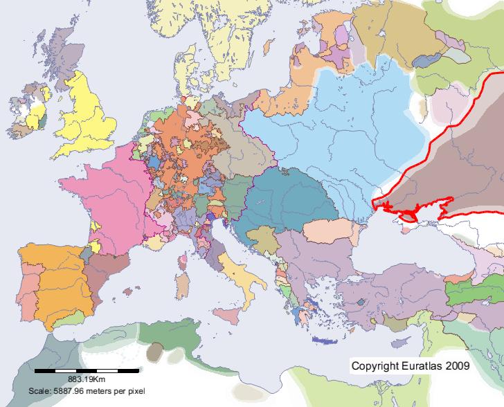 Carte de Horde d'Or en l'an 1400