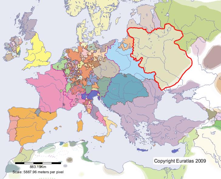 Karte von Litauen im Jahre 1500