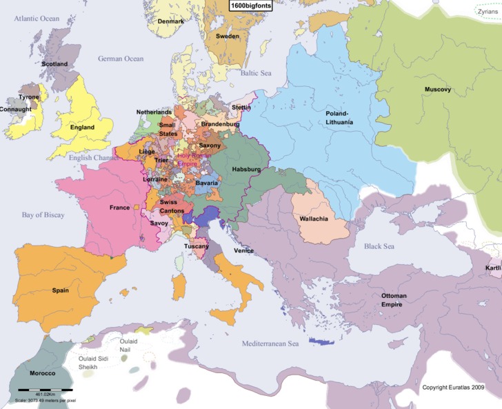 map of europe 16th century Euratlas Periodis Web Map Of Europe In Year 1600 map of europe 16th century