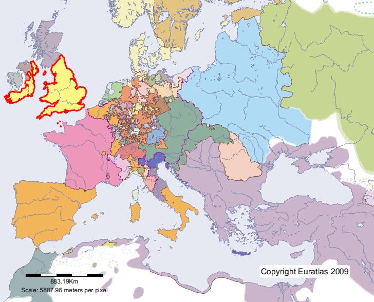 Karte von England im Jahre 1600