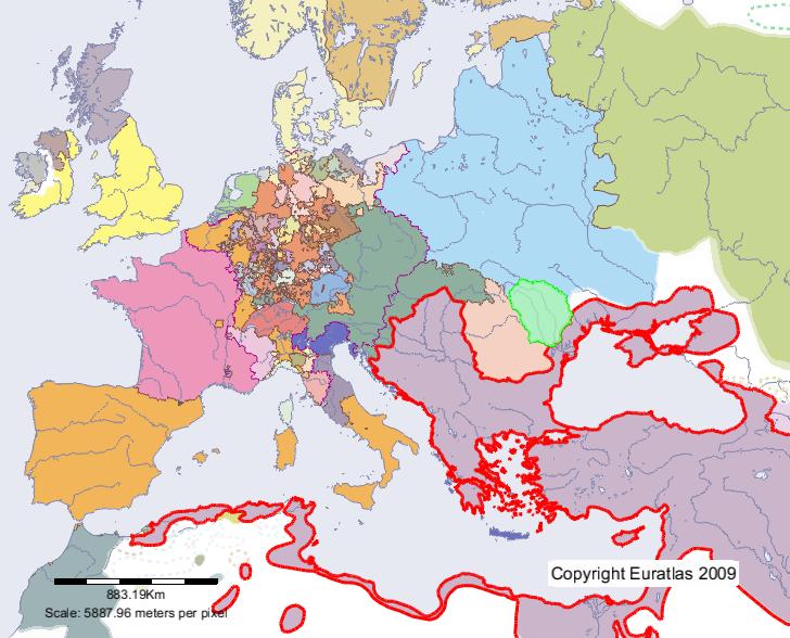 Karte von Osmanisches Reich im Jahre 1600