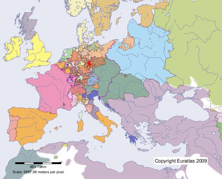 Map of Weimar in year 1700