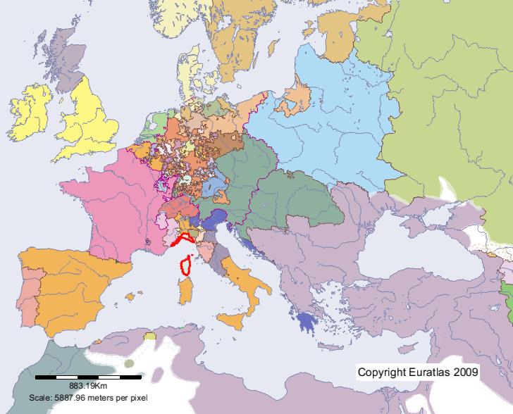 Carte de Gênes en l'an 1700