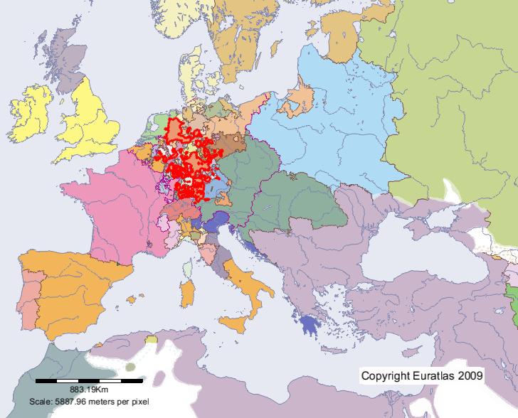 Map of Small States in year 1700