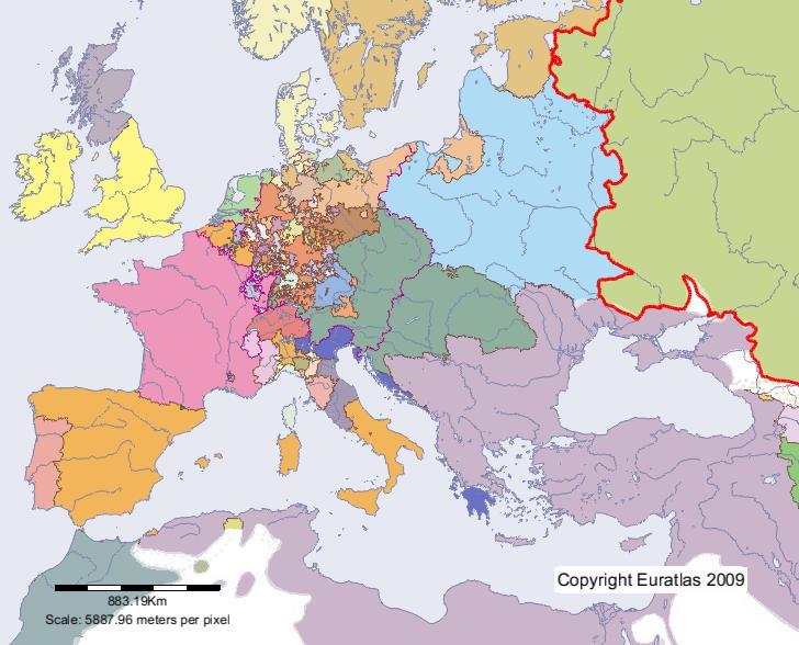 Map of Muscovy Rus in year 1700