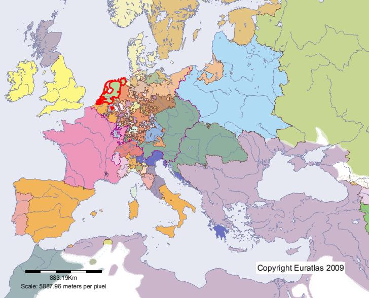 Karte von Niederlande-England-Schottland im Jahre 1700