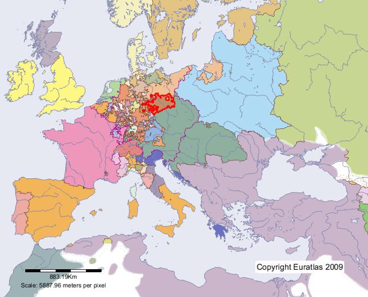 Karte von Sachsen-Polen-Litauen im Jahre 1700