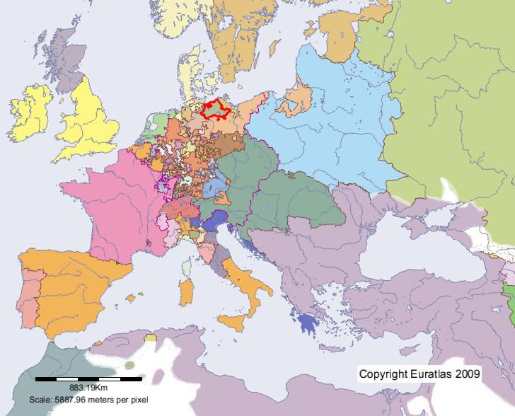 Karte von Mecklenburg im Jahre 1700