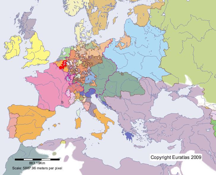 Karte von Lüttich im Jahre 1700