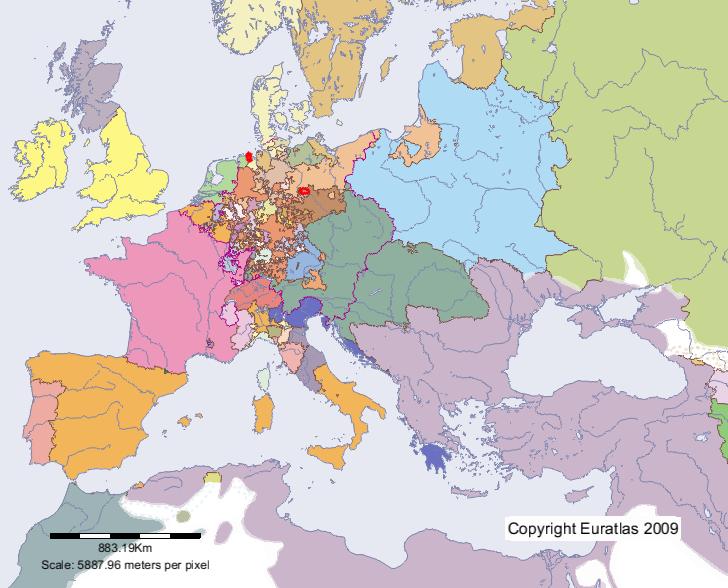 Karte von Zerbst im Jahre 1700