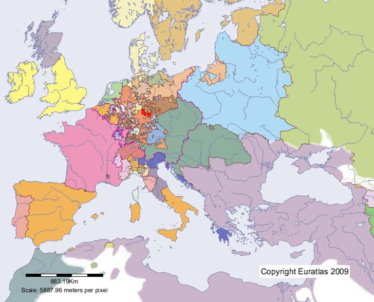 Karte von Meiningen im Jahre 1700