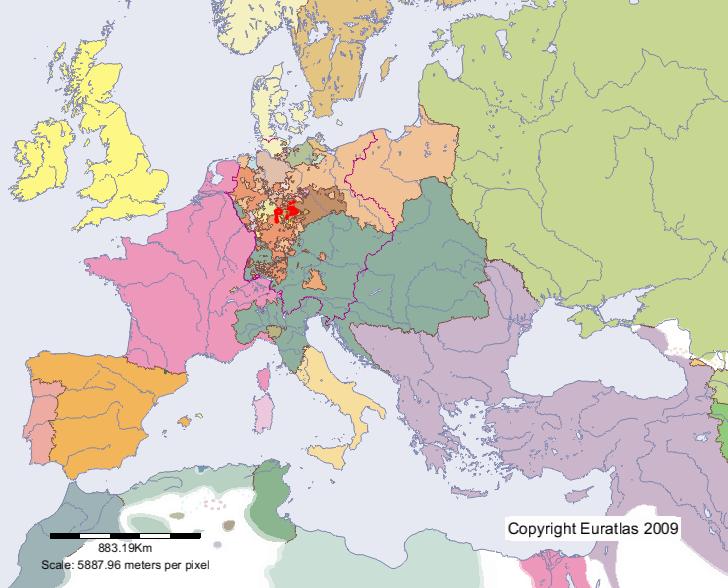 Karte von Sachsen-Weimar im Jahre 1800