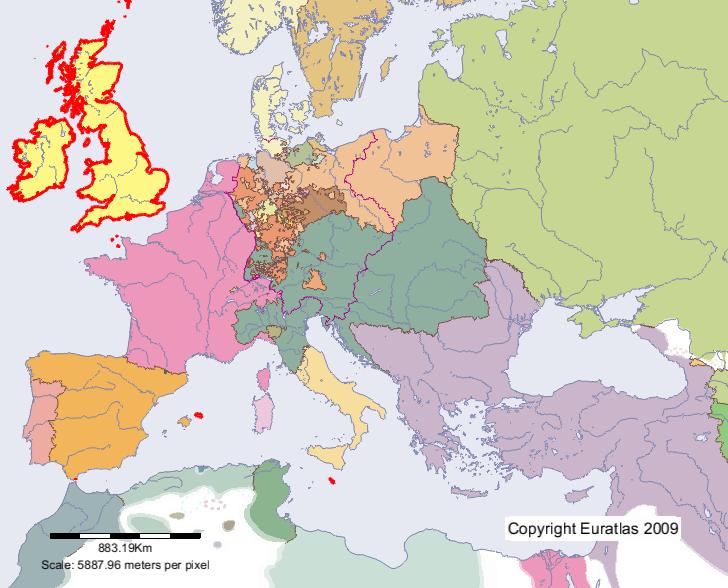 Karte von Großbritannien Irland Hannover im Jahre 1800