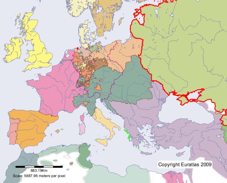 Euratlas Periodis Web - carte d'Europe 1800 sud-ouest