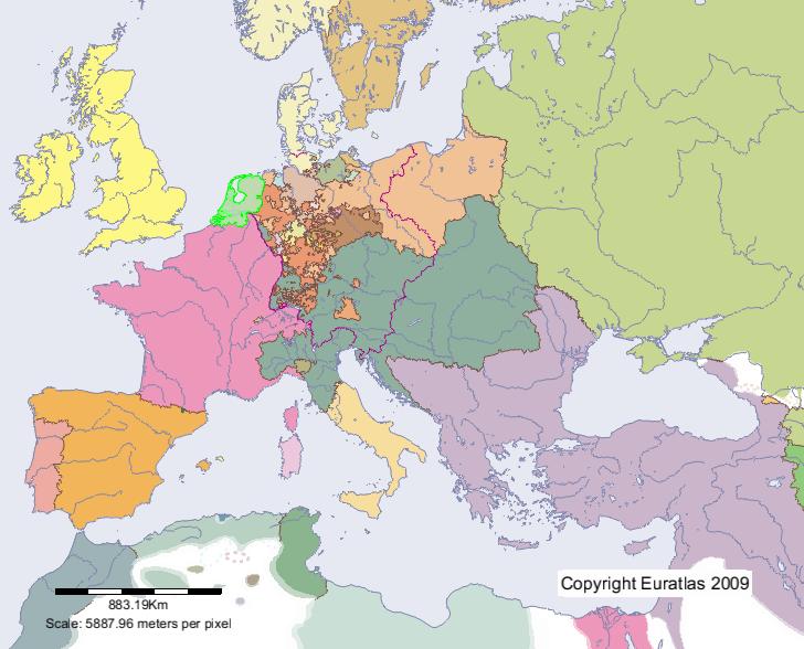 Map of Batavian Republic in year 1800