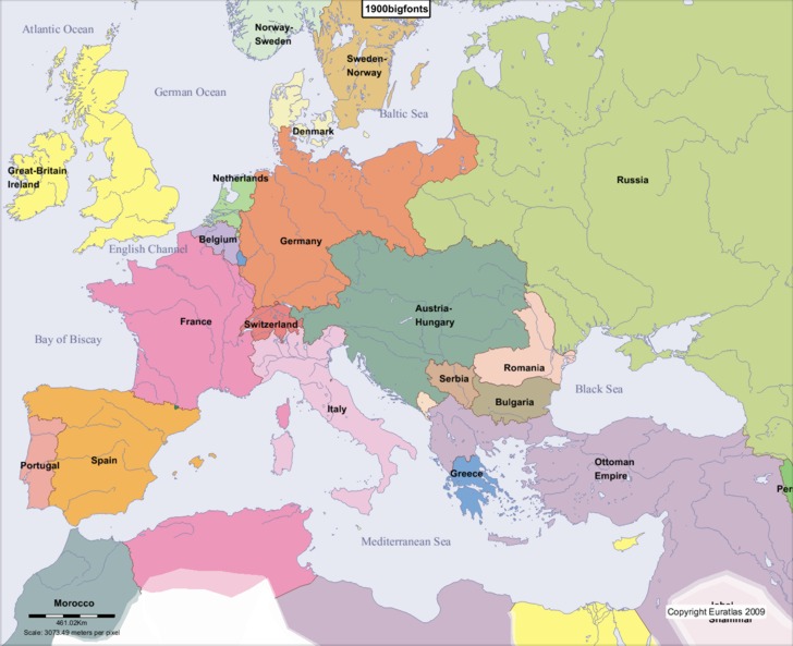 Euratlas Periodis Web Map Of Europe In Year 1900